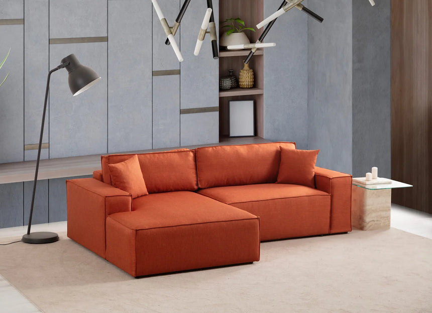 Pırlo Eckschlafsofa, Linke Seite, in Orange, 260x170 cm von Atelier Del Sofa – Bild 3