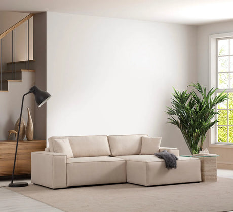 Pırlo Eckschlafsofa, Rechte Seite, in Ecru, 260x170 cm von Atelier Del Sofa – Bild 1