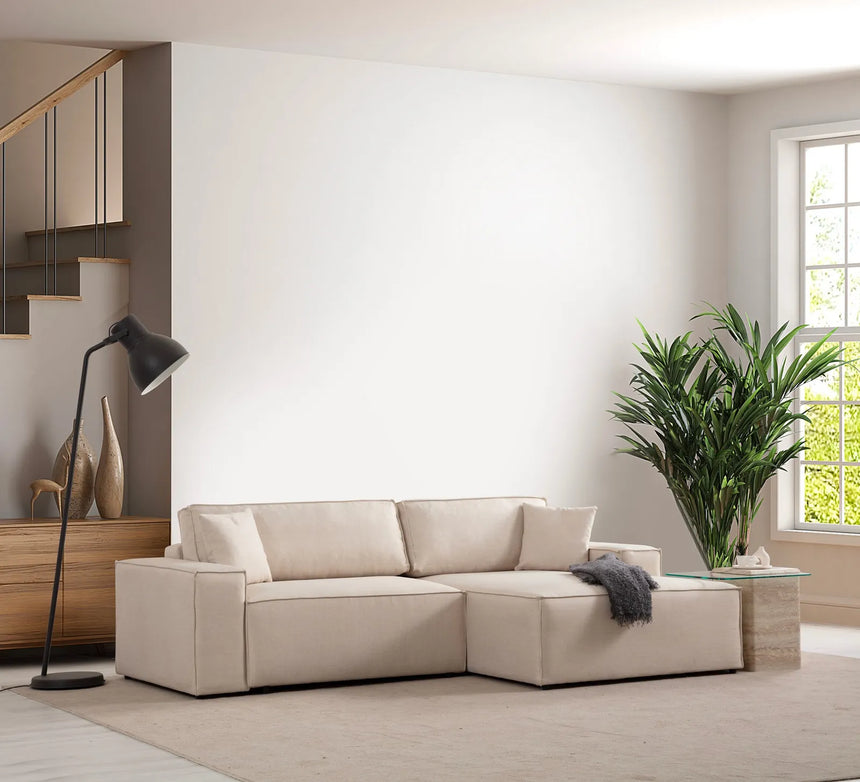 Pırlo Eckschlafsofa, Rechte Seite, in Ecru, 260x170 cm von Atelier Del Sofa – Bild 1