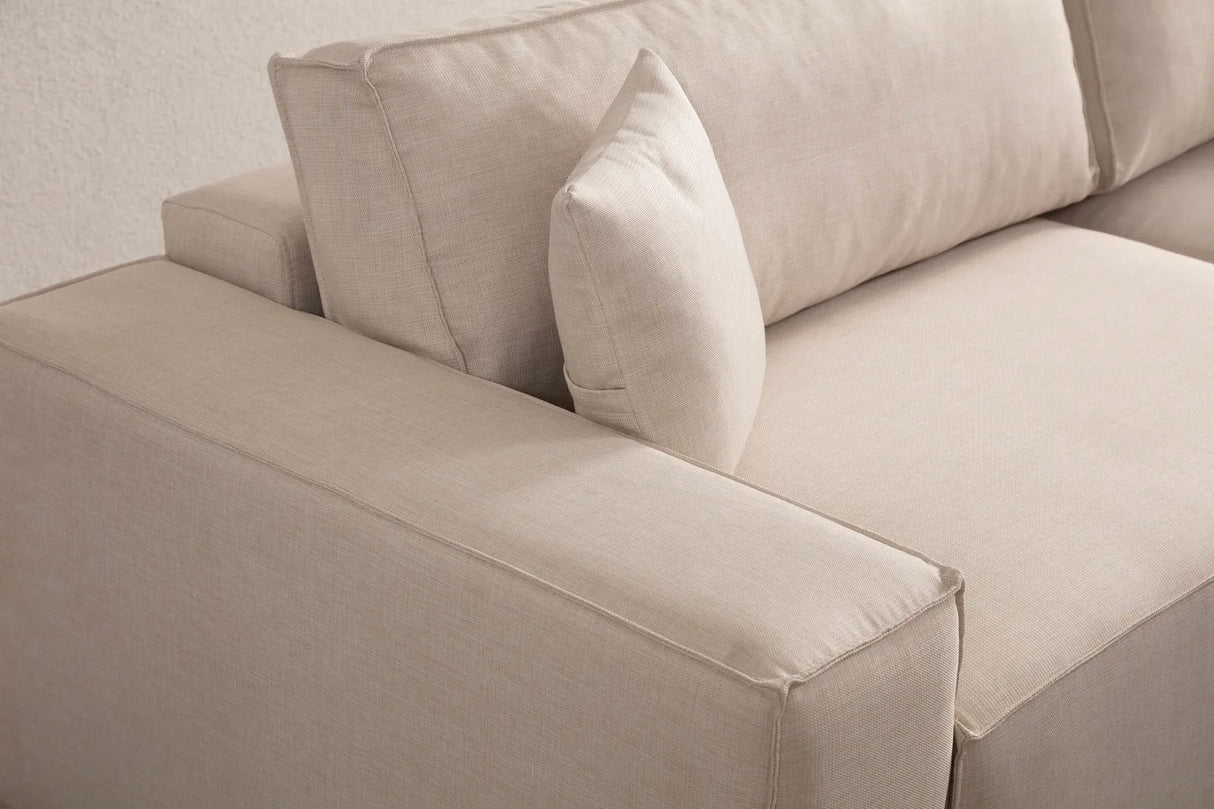 Pırlo Eckschlafsofa, Rechte Seite, in Ecru, 260x170 cm von Atelier Del Sofa – Bild 11