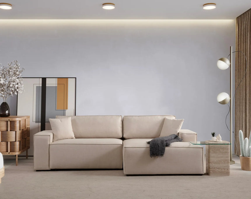 Pırlo Eckschlafsofa, Rechte Seite, in Ecru, 260x170 cm von Atelier Del Sofa – Bild 3