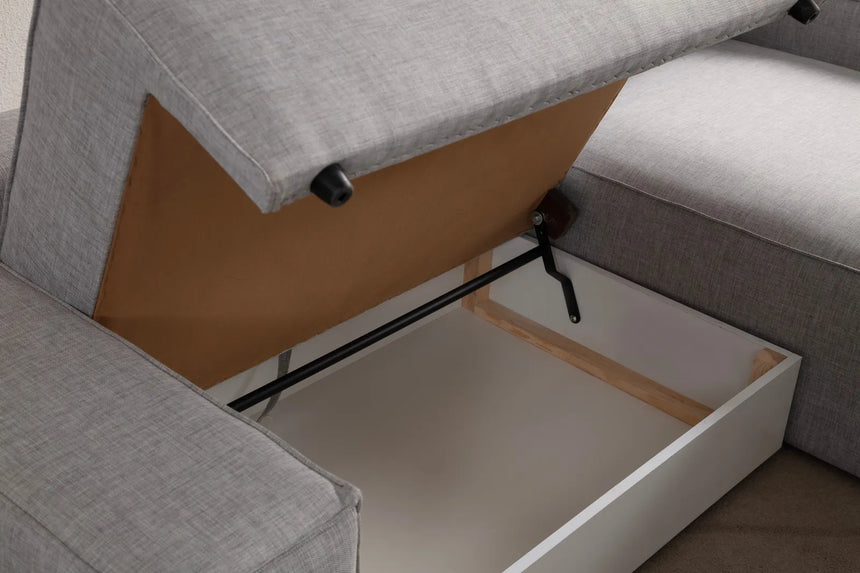 Pırlo Eckschlafsofa, Rechte Seite, in Hellgrau, 260x170 cm von Atelier Del Sofa – Bild 15