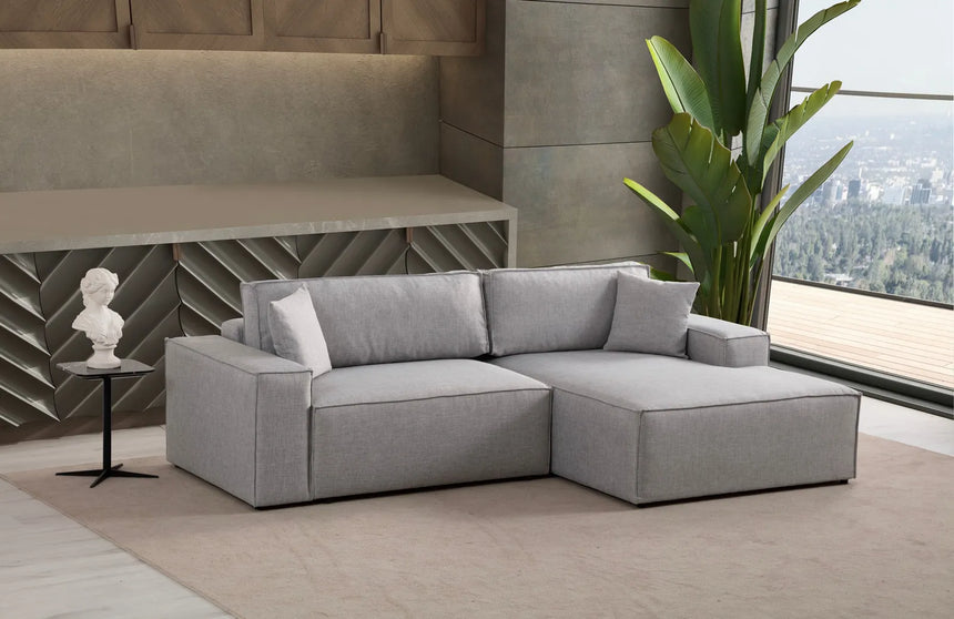 Pırlo Eckschlafsofa, Rechte Seite, in Hellgrau, 260x170 cm von Atelier Del Sofa – Bild 3