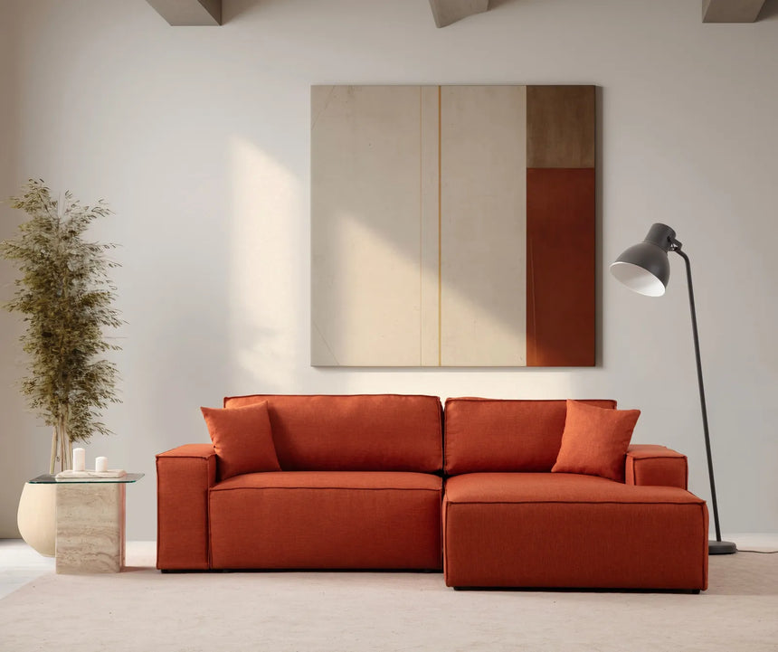 Pırlo Eckschlafsofa, Rechte Seite, in Orange, 260x170 cm von Atelier Del Sofa – Bild 1