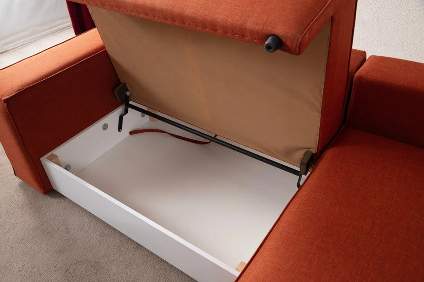 Pırlo Eckschlafsofa, Rechte Seite, in Orange, 260x170 cm von Atelier Del Sofa – Bild 14