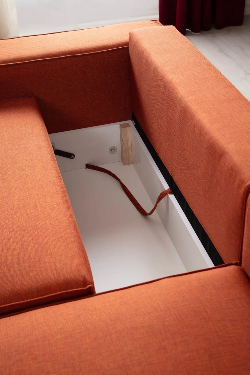 Pırlo Eckschlafsofa, Rechte Seite, in Orange, 260x170 cm von Atelier Del Sofa – Bild 16