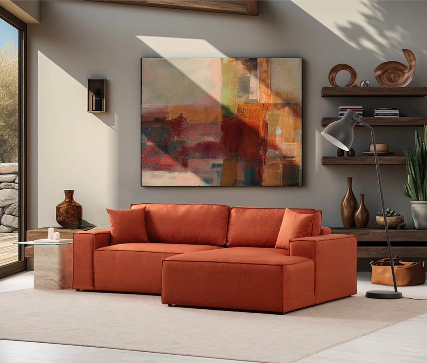 Pırlo Eckschlafsofa, Rechte Seite, in Orange, 260x170 cm von Atelier Del Sofa – Bild 2