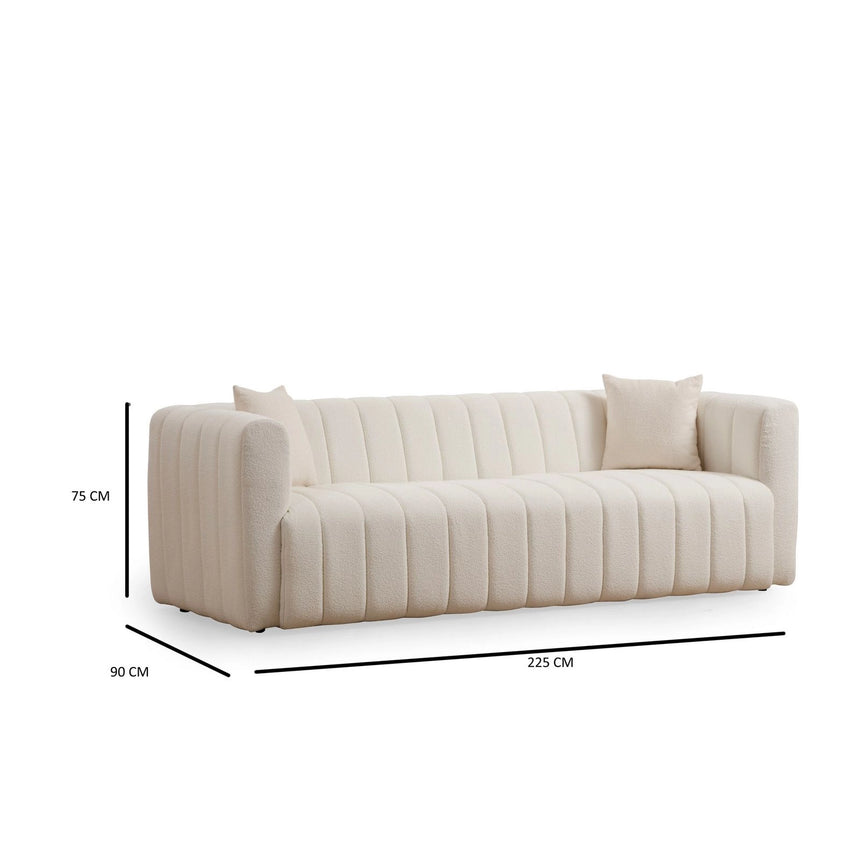 Royal 3-Sitzer Sofa in Creme, 225x90 cm von Atelier Del Sofa – Bild 6