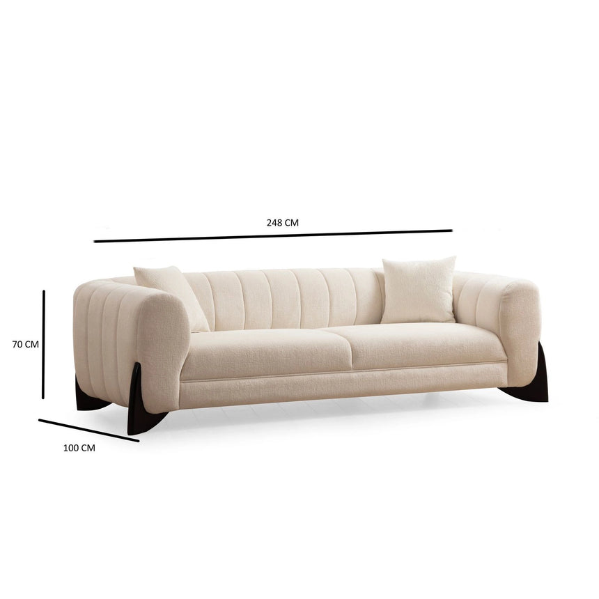 Sandreo 3-Sitzer Sofa in Weiß, 248x100 cm von Atelier Del Sofa – Bild 9