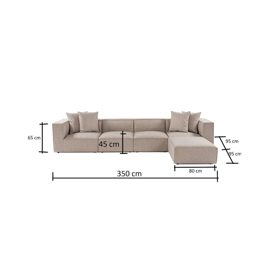 Sora Ecksofa, Rechte Seite, 350x190 cm - ZEN ZONE Furniture