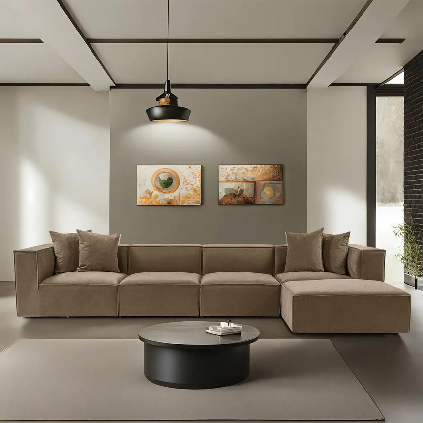 Sora Ecksofa, Rechte Seite, in Braun, 350x190 cm von Atelier Del Sofa – Bild 1
