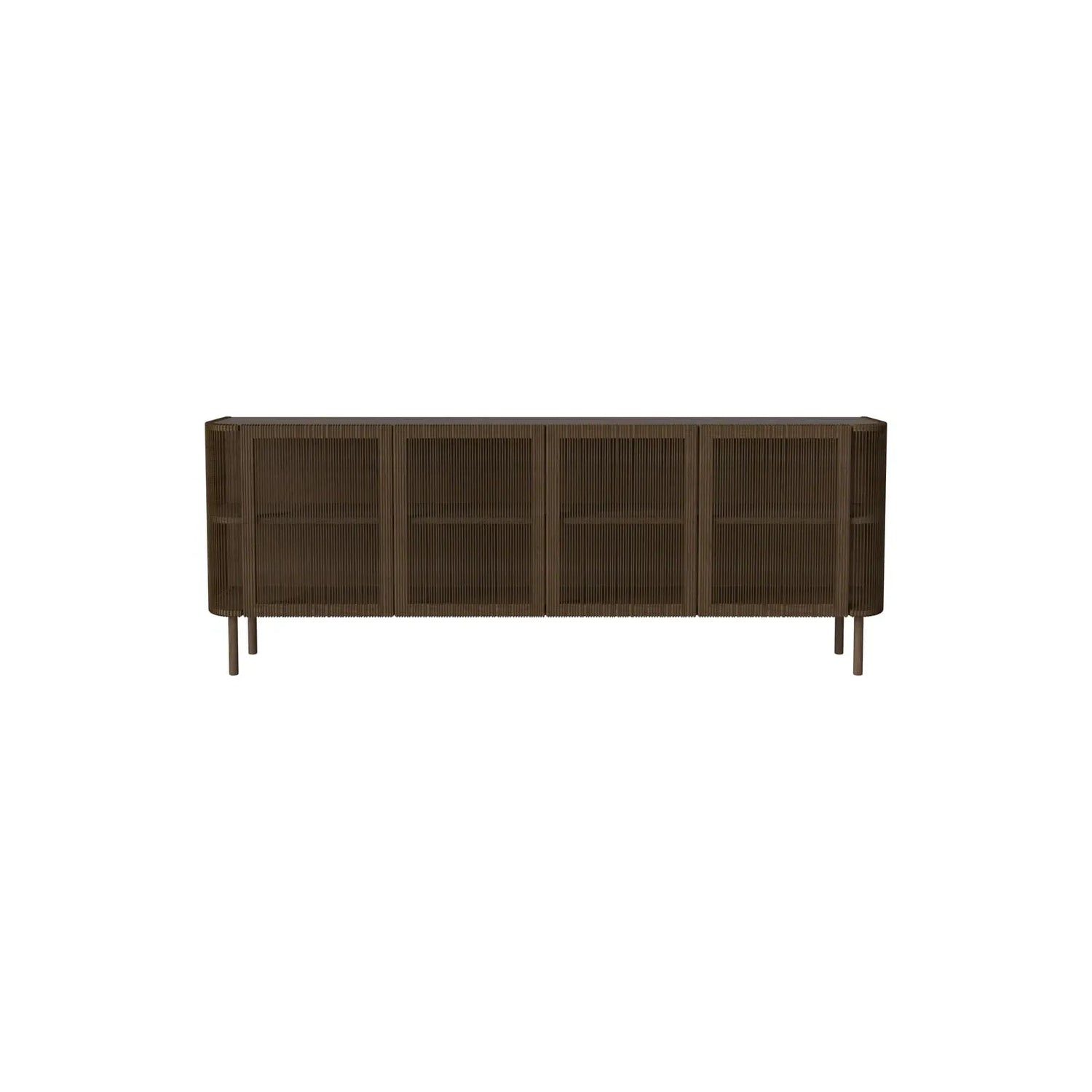 Sideboard Cord, en chêne huilé, avec placage en bois cannelé, 216 cm