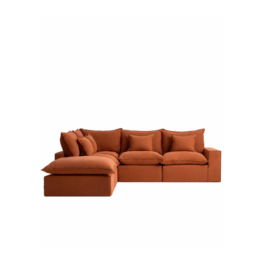 Anarela modular 4-seater corner sofa with removable 100% linen cover, 287 x 307 cm, FSC Mix Credit