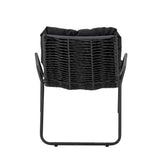 Boel Liegestuhl mit Hocker, Schwarz, Metall - ZEN ZONE Furniture