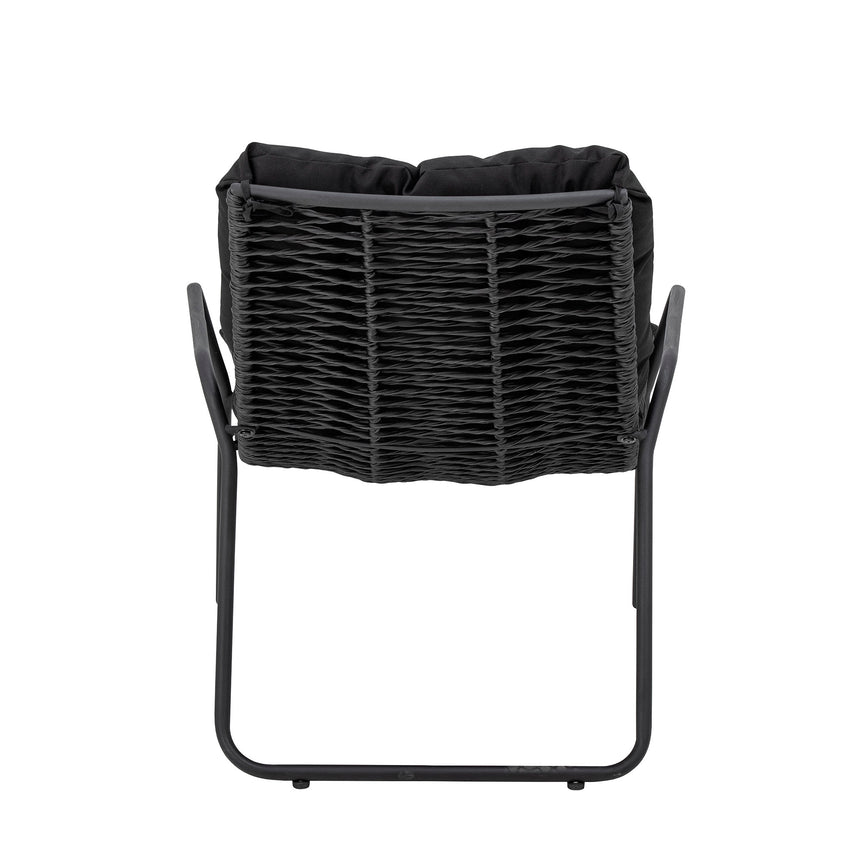 Boel Liegestuhl mit Hocker, Schwarz, Metall - ZEN ZONE Furniture