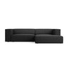 Arendal 3-Sitzer Ecksofa, Rechte Seite, aus Chenille in Schwarz (Haga 19), 224x166x70 cm von Cosmopolitan Design – Bild 1
