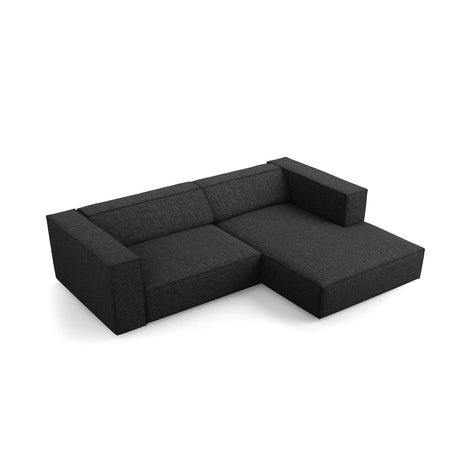 Arendal 3-Sitzer Ecksofa, Rechte Seite, aus Chenille in Schwarz (Haga 19), 224x166x70 cm von Cosmopolitan Design – Bild 6