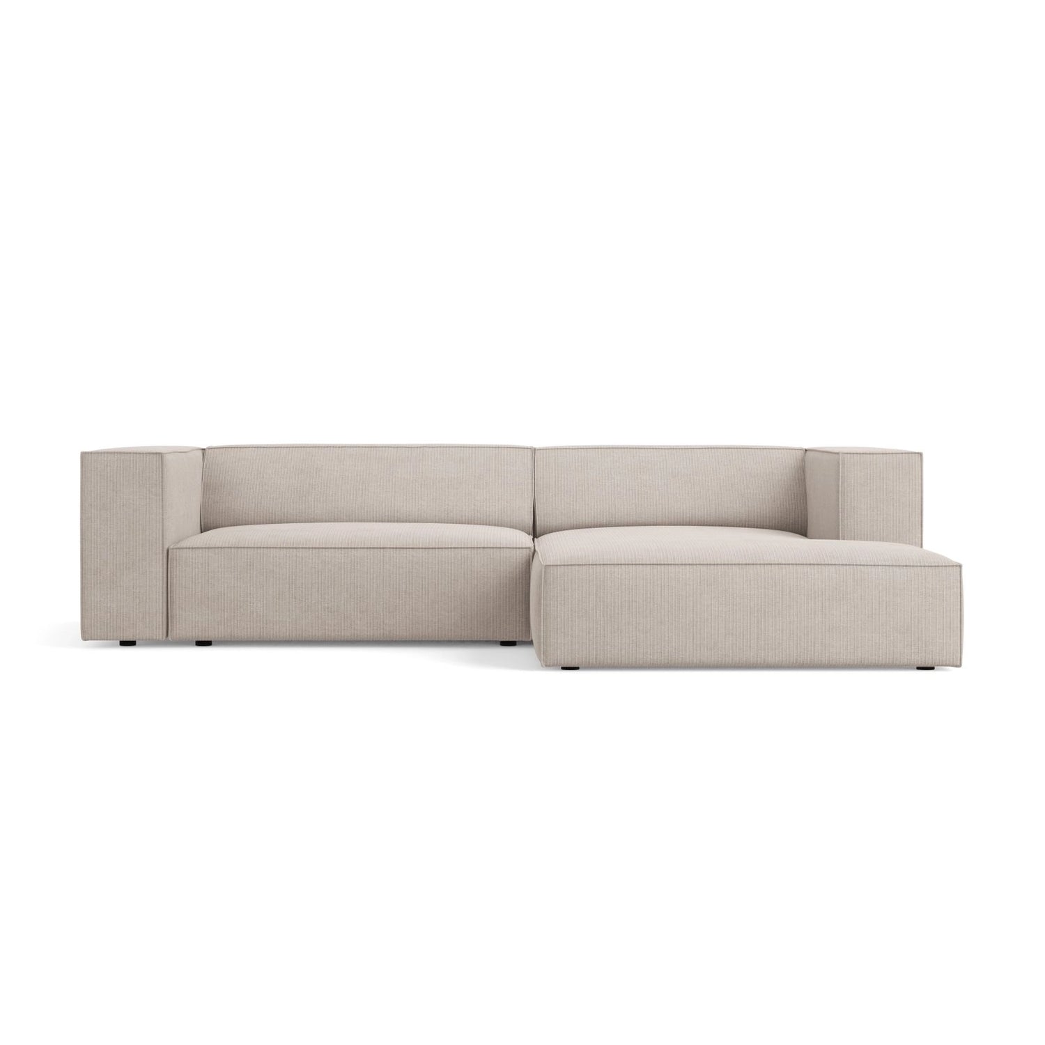 Arendal 3-Sitzer Ecksofa, Rechte Seite, aus Chenille mit Cordoptik in Dunkelbeige (Brave Me 18), 224x166x70 cm von Cosmopolitan Design – Bild 1