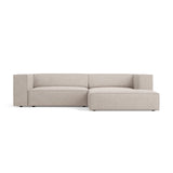 Arendal 3-Sitzer Ecksofa, Rechte Seite, aus Chenille mit Cordoptik in Dunkelbeige (Brave Me 18), 224x166x70 cm von Cosmopolitan Design – Bild 1