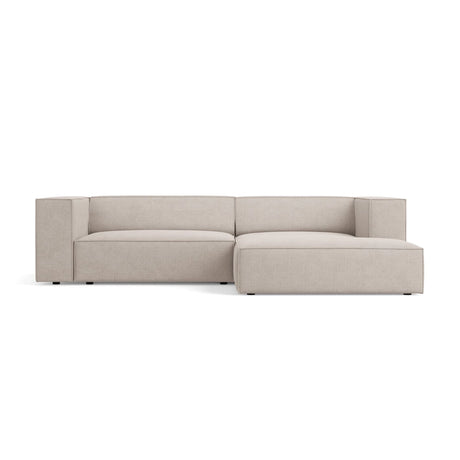 Arendal 3-Sitzer Ecksofa, Rechte Seite, aus Chenille mit Cordoptik in Dunkelbeige (Brave Me 18), 224x166x70 cm von Cosmopolitan Design – Bild 1