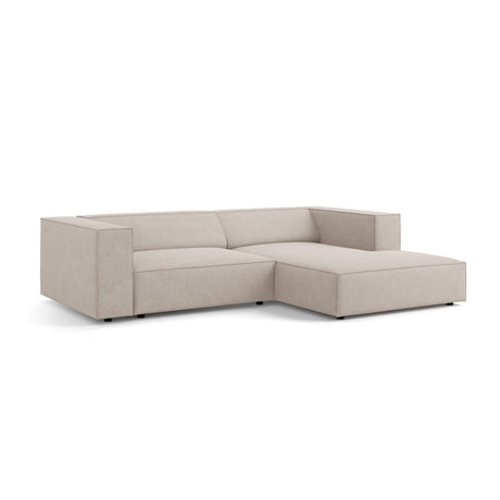 Arendal 3-Sitzer Ecksofa, Rechte Seite, aus Chenille mit Cordoptik in Dunkelbeige (Brave Me 18), 224x166x70 cm von Cosmopolitan Design – Bild 3
