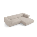 Arendal 3-Sitzer Ecksofa, Rechte Seite, aus Chenille mit Cordoptik in Dunkelbeige (Brave Me 18), 224x166x70 cm von Cosmopolitan Design – Bild 5