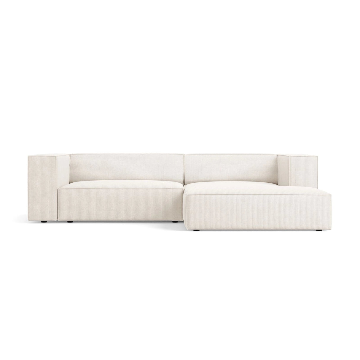 Arendal 3-Sitzer Ecksofa, Rechte Seite, aus Chenille mit Cordoptik in Elfenbein (Brave Me 1), 224x166x70 cm von Cosmopolitan Design – Bild 1