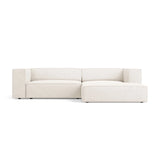 Arendal 3-Sitzer Ecksofa, Rechte Seite, aus Chenille mit Cordoptik in Elfenbein (Brave Me 1), 224x166x70 cm von Cosmopolitan Design – Bild 1