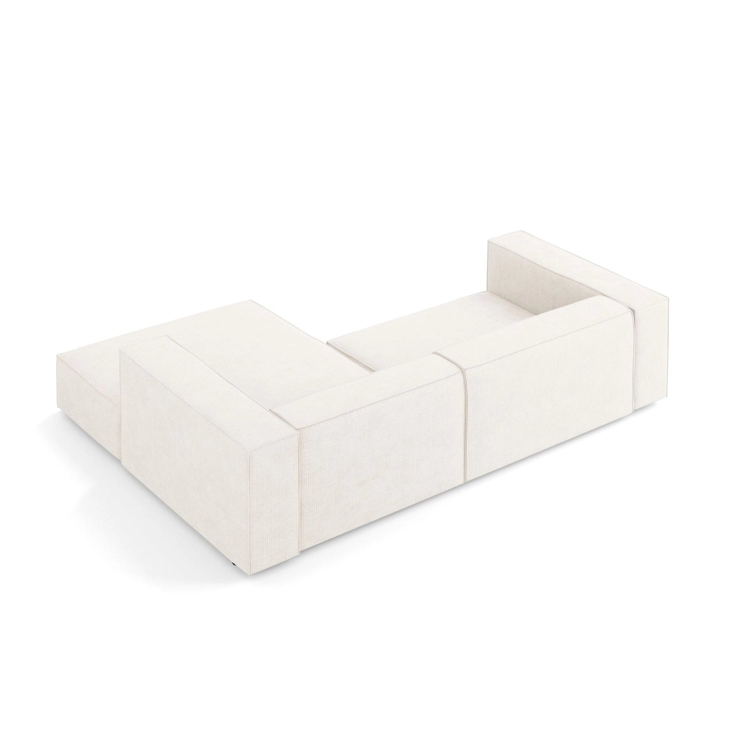 Arendal 3-Sitzer Ecksofa, Rechte Seite, aus Chenille mit Cordoptik in Elfenbein (Brave Me 1), 224x166x70 cm von Cosmopolitan Design – Bild 4