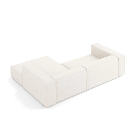 Arendal 3-Sitzer Ecksofa, Rechte Seite, aus Chenille mit Cordoptik in Elfenbein (Brave Me 1), 224x166x70 cm von Cosmopolitan Design – Bild 4