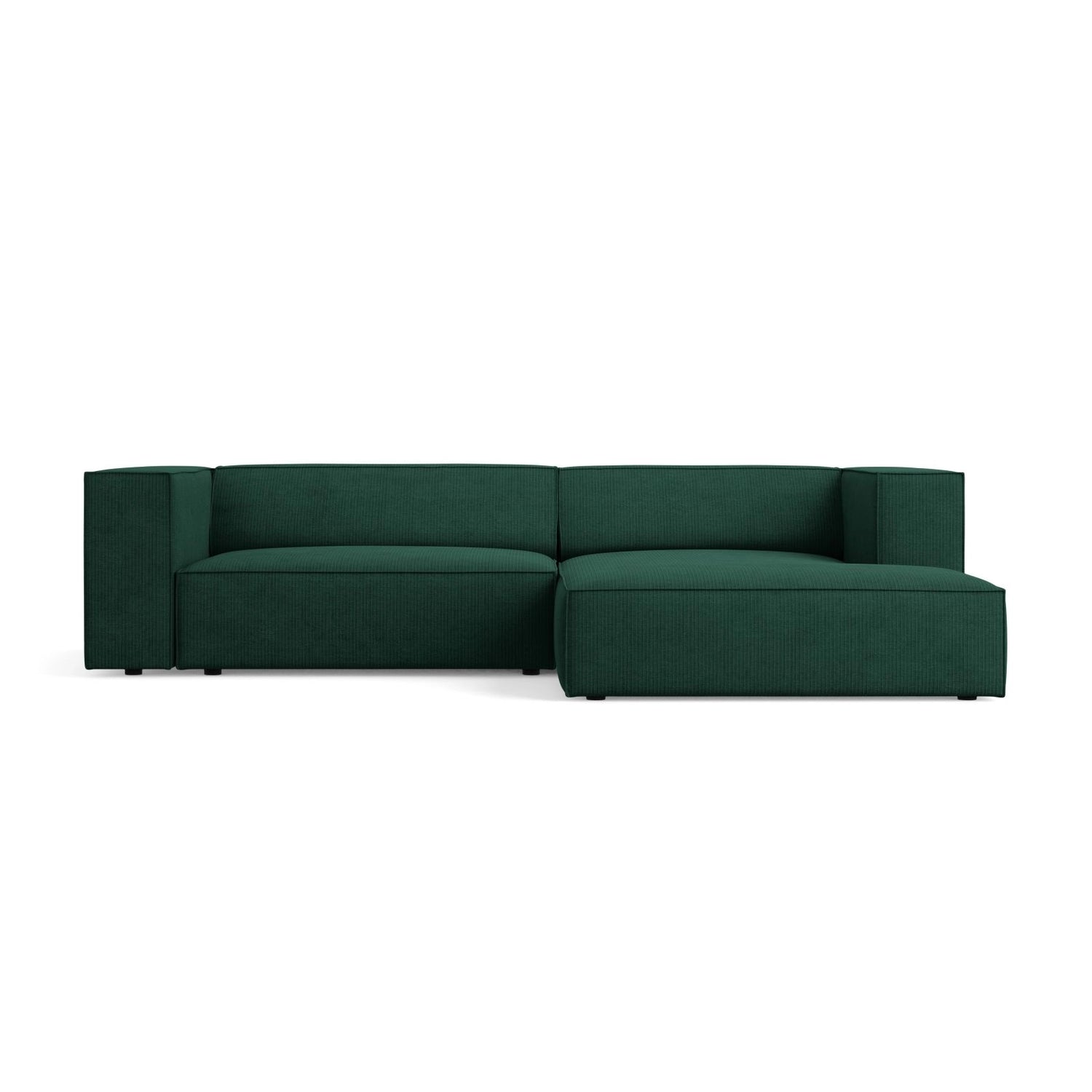 Arendal 3-Sitzer Ecksofa, Rechte Seite, aus Chenille mit Cordoptik in Flaschengrün (Brave Me 10), 224x166x70 cm von Cosmopolitan Design – Bild 1