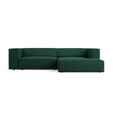 Arendal 3-Sitzer Ecksofa, Rechte Seite, aus Chenille mit Cordoptik in Flaschengrün (Brave Me 10), 224x166x70 cm von Cosmopolitan Design – Bild 1
