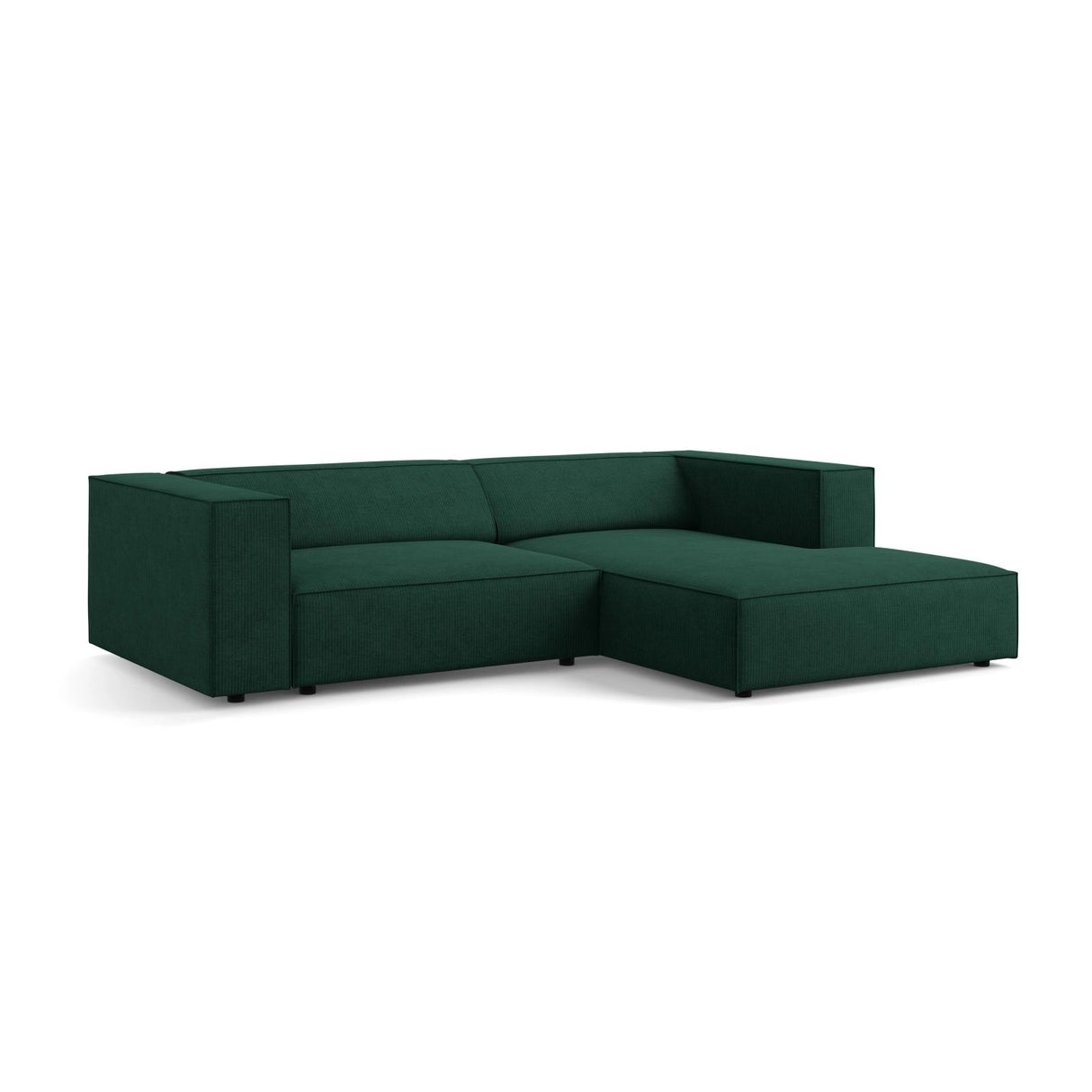Arendal 3-Sitzer Ecksofa, Rechte Seite, aus Chenille mit Cordoptik in Flaschengrün (Brave Me 10), 224x166x70 cm von Cosmopolitan Design – Bild 3