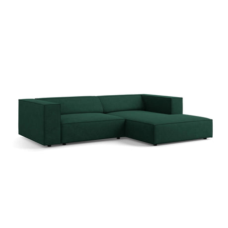 Arendal 3-Sitzer Ecksofa, Rechte Seite, aus Chenille mit Cordoptik in Flaschengrün (Brave Me 10), 224x166x70 cm von Cosmopolitan Design – Bild 3