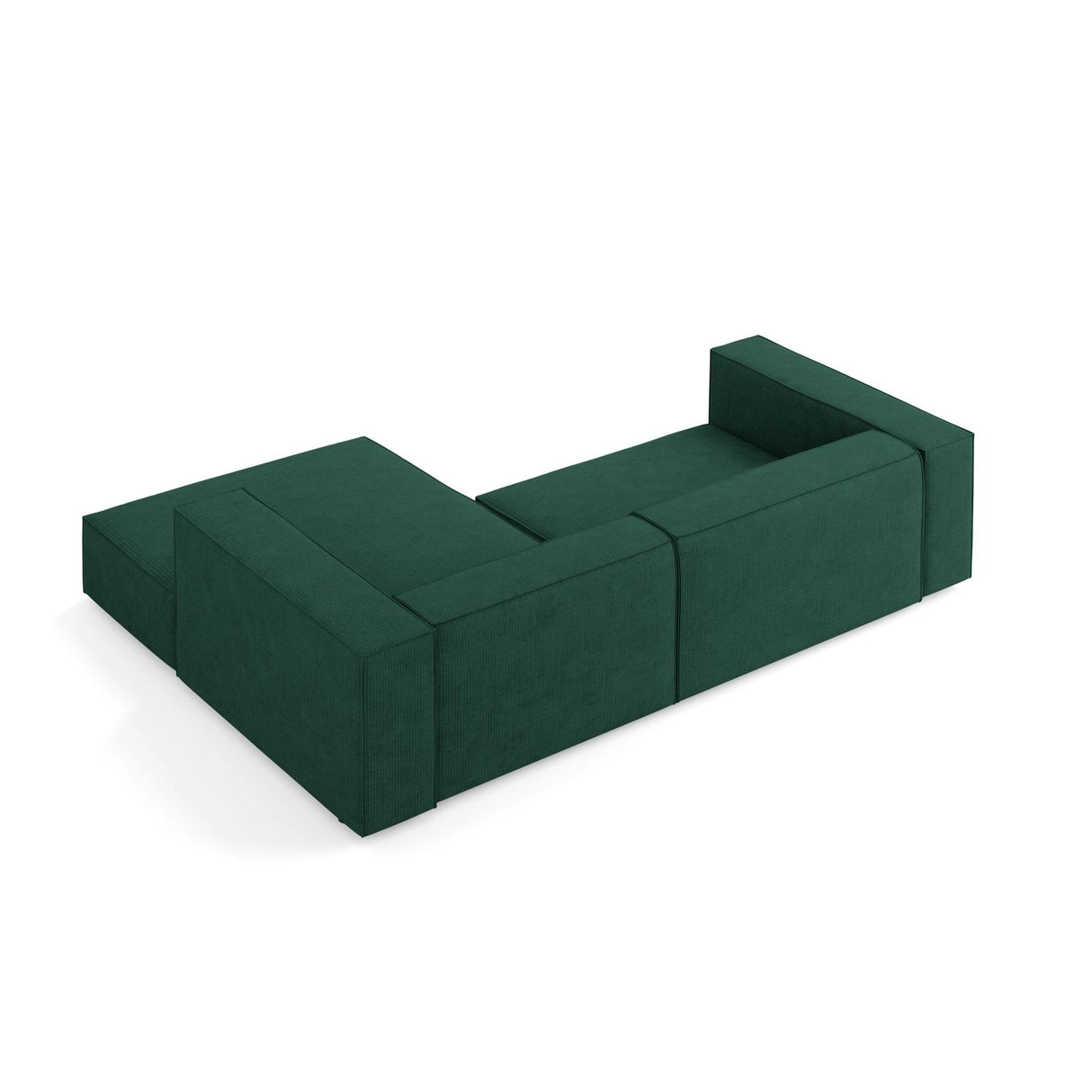 Arendal 3-Sitzer Ecksofa, Rechte Seite, aus Chenille mit Cordoptik in Flaschengrün (Brave Me 10), 224x166x70 cm von Cosmopolitan Design – Bild 4