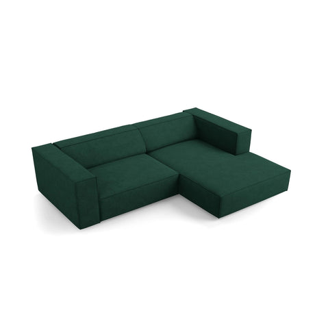 Arendal 3-Sitzer Ecksofa, Rechte Seite, aus Chenille mit Cordoptik in Flaschengrün (Brave Me 10), 224x166x70 cm von Cosmopolitan Design – Bild 5