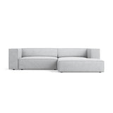 Arendal 3-Sitzer Ecksofa, Rechte Seite, aus Chenille mit Cordoptik in Hellgrau (Brave Me 2), 224x166x70 cm von Cosmopolitan Design – Bild 1