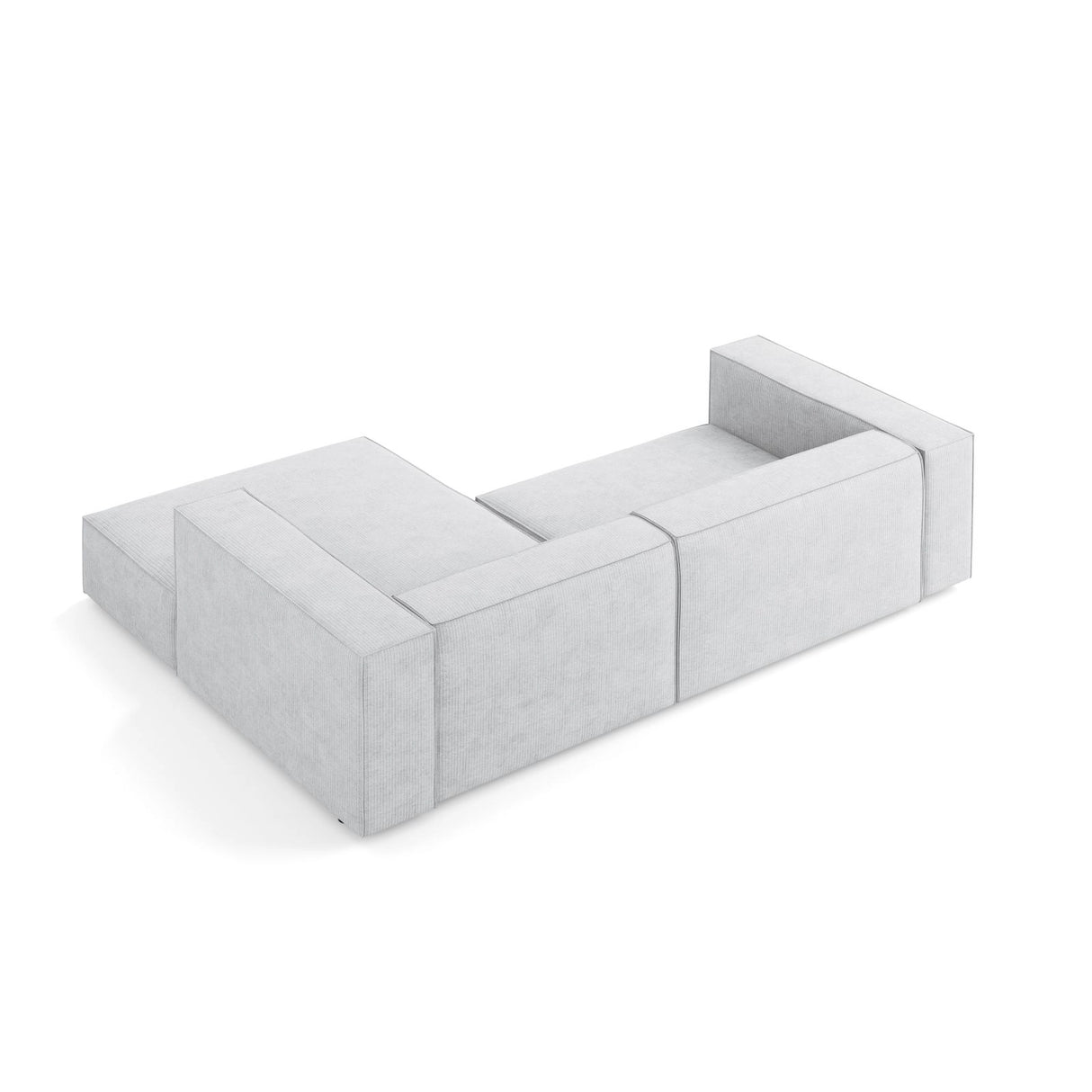 Arendal 3-Sitzer Ecksofa, Rechte Seite, aus Chenille mit Cordoptik in Hellgrau (Brave Me 2), 224x166x70 cm von Cosmopolitan Design – Bild 4