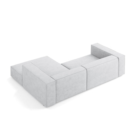 Arendal 3-Sitzer Ecksofa, Rechte Seite, aus Chenille mit Cordoptik in Hellgrau (Brave Me 2), 224x166x70 cm von Cosmopolitan Design – Bild 4