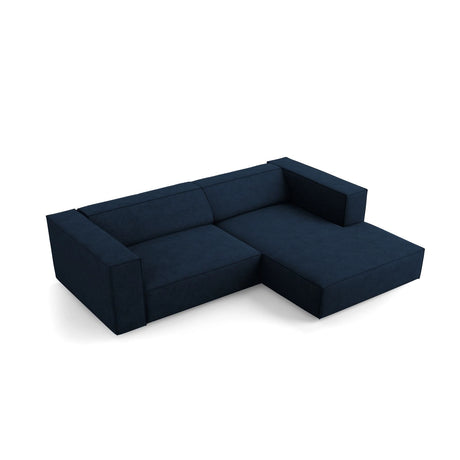 Arendal 3-Sitzer Ecksofa, Rechte Seite, aus Chenille mit Cordoptik in Königsblau (Brave Me 7), 224x166x70 cm von Cosmopolitan Design – Bild 5