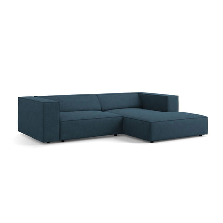 Arendal 3-Sitzer Ecksofa, Rechte Seite, aus Chenille mit Cordoptik in Marineblau (Brave Me 9), 224x166x70 cm von Cosmopolitan Design – Bild 3