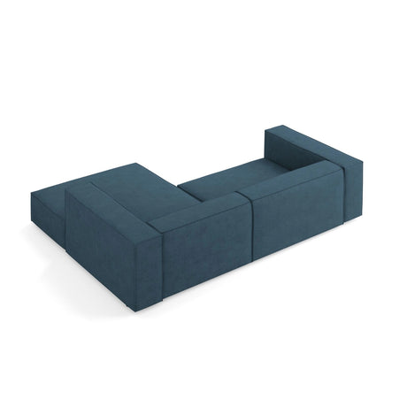 Arendal 3-Sitzer Ecksofa, Rechte Seite, aus Chenille mit Cordoptik in Marineblau (Brave Me 9), 224x166x70 cm von Cosmopolitan Design – Bild 4