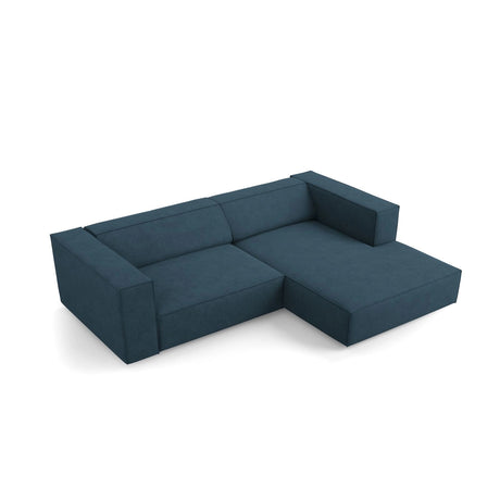 Arendal 3-Sitzer Ecksofa, Rechte Seite, aus Chenille mit Cordoptik in Marineblau (Brave Me 9), 224x166x70 cm von Cosmopolitan Design – Bild 5
