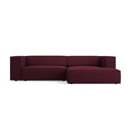 Arendal 3-Sitzer Ecksofa, Rechte Seite, aus Chenille mit Cordoptik in Rubin (Brave Me 8), 224x166x70 cm von Cosmopolitan Design – Bild 1