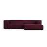 Arendal 3-Sitzer Ecksofa, Rechte Seite, aus Chenille mit Cordoptik in Rubin (Brave Me 8), 224x166x70 cm von Cosmopolitan Design – Bild 1