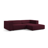 Arendal 3-Sitzer Ecksofa, Rechte Seite, aus Chenille mit Cordoptik in Rubin (Brave Me 8), 224x166x70 cm von Cosmopolitan Design – Bild 3