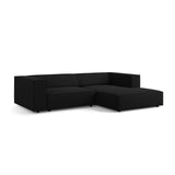 Arendal 3-Sitzer Ecksofa, Rechte Seite, aus Chenille mit Cordoptik in Schwarz (Brave Me 6), 224x166x70 cm von Cosmopolitan Design – Bild 3