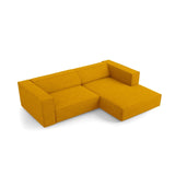 Arendal 3-Sitzer Ecksofa, Rechte Seite, aus Chenille mit Cordoptik in Senf (Brave Me 13), 224x166x70 cm von Cosmopolitan Design – Bild 5