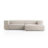Arendal 3-Sitzer Ecksofa, Rechte Seite, aus Samt in Ecru (Casino Sand), 224x166x70 cm von Cosmopolitan Design – Bild 1