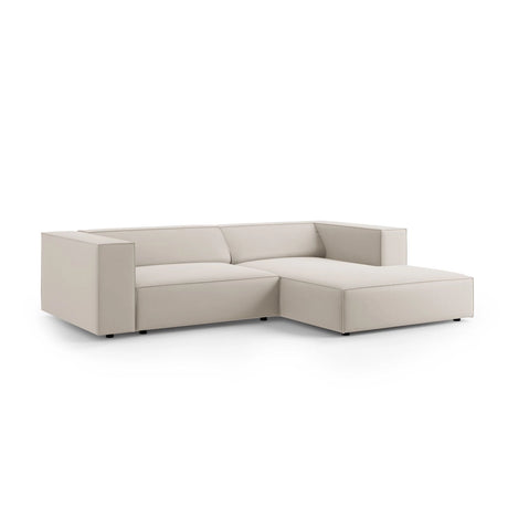 Arendal 3-Sitzer Ecksofa, Rechte Seite, aus Samt in Ecru (Casino Sand), 224x166x70 cm von Cosmopolitan Design – Bild 3